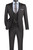 Vinci Black Windowpane Suit with Low-Cut Vest - Slim Fit Vinci Black Windowpane Suit with Low-Cut Vest - Slim Fit