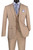 Vinci Beige Windowpane Suit with Low-Cut Vest - Slim Fit Vinci Beige Windowpane Suit with Low-Cut Vest - Slim Fit