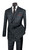 Vinci Modern Trim Fit Double-Breasted Suit - Black Windowpane