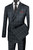 Vinci Modern Trim Fit Double-Breasted Suit - Black Windowpane