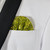Men's Lime Green Sequin Pre-Folded Pocket Square Insert - Fan Design