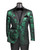 Vinci Black & Emerald Green Velvet Brocade Paisley Sportcoat - Modern Fit Vinci Black & Emerald Green Velvet Brocade Paisley Sportcoat - Modern Fit