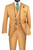 Vinci 2-Button Melon Orange Glenplaid Suit with DB-Vest - Modern Fit