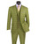 Vinci 2-Button Moss Green Glenplaid Suit with Vest - Modern Fit