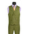 Vinci 2-Button Moss Green Glenplaid Suit with Vest - Modern Fit