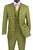 Vinci 2-Button Moss Green Glenplaid Suit with Vest - Modern Fit