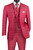 Vinci 2-Button Raspberry Red Glenplaid Suit with Vest - Modern Fit Vinci 2-Button Raspberry Red Glenplaid Suit with Vest - Modern Fit