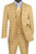 Vinci 2-Button Tan Glenplaid Suit with Vest - Modern Fit Vinci 2-Button Tan Glenplaid Suit with Vest - Modern Fit