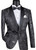 Vinci Black Ornate Stitched Sportcoat with Matching Bow Tie - Slim Fit Vinci Black Ornate Stitched Sportcoat with Matching Bow Tie - Slim Fit