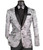 Vinci Silver Grey Ornate Stitched Sportcoat with Matching Bow Tie - Slim Fit