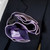 Purple Stripe Jacquard 2-in-1 Pouf Round Pocket Square