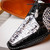 Marco di Milano Genuine Hornback Crocodile Tail Dress Tie Shoe - Newspaper & Black