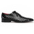 Marco di Milano Genuine Ostrich Quill Dress Tie Shoe - Black