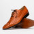Marco di Milano Genuine Ostrich Quill Dress Tie Shoe - Brandy