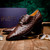 Marco di Milano Genuine Ostrich Quill Dress Tie Shoe - Brown