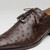 Marco di Milano Genuine Ostrich Quill Dress Tie Shoe - Brown
