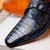  Marco di Milano Genuine Caiman Crocodile Monk Strap Dress Shoe - Navy