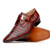  Marco di Milano Genuine Caiman Crocodile Monk Strap Dress Shoe - Burnt Cognac