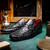 Marco di Milano Genuine Caiman Crocodile Horse Bit Loafer - Black
