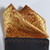Gold & Copper Paisley Satin Brocade Pre-Folded Pocket Square Insert - 2 Point