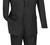Vinci 2-Button Suit with Hidden Adjustable Waist Flat Front Slacks - Black