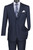 Vinci 2-Button Suit with Hidden Adjustable Waist Flat Front Slacks - Navy Blue