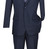 Vinci 2-Button Suit with Hidden Adjustable Waist Flat Front Slacks - Navy Blue