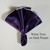Dark Purple Satin 2-in-1 Pouf Round Pocket Square with White Trim