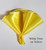 Yellow Satin 2-in-1 Pouf Round Pocket Square with White Trim