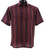 Bassiri Short Sleeve Camp Shirt - Dark Red Dotted Line Pattern