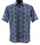 Bassiri Short Sleeve Camp Shirt - Abstract Line Design in Blue & Black