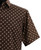 Clearance - Bassiri Short Sleeve Camp Shirt - Cream Dots on Brown