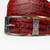 Marco di Milano Genuine Caiman Fuscus-Belly Crocodile Dress Belt - Antique Red
