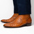 Marco di Milano Genuine Ostrich Quill Chelsea Zip Boot - Brandy