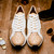 Marco di Milano Genuine Ostrich Quill & Calf Leather Sneaker - Orix Tan & White Marco di Milano Genuine Ostrich Quill & Calf Leather Sneaker - Orix Tan & White
