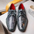 Marco di Milano Genuine Hornback Crocodile Tail Dress Tie Shoe -Two Tone Dark Grey Marco di Milano Genuine Hornback Crocodile Tail Dress Tie Shoe -Two Tone Dark Grey