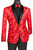 Vinci Red Ornate Stitched Sportcoat with Matching Bow Tie - Slim Fit Vinci Red Ornate Stitched Sportcoat with Matching Bow Tie - Slim Fit