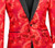 Vinci Red Ornate Stitched Sportcoat with Matching Bow Tie - Slim Fit Vinci Red Ornate Stitched Sportcoat with Matching Bow Tie - Slim Fit