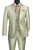 Vinci 3 Piece Sheened Satin Slim Fit Suit - Sage Green
