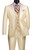 Vinci 3 Piece Sheened Satin Slim Fit Suit - Champagne