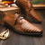 Marco di Milano Genuine Caiman Crocodile Dress Tie Shoe - Medium Brown