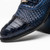 Marco di Milano Genuine Caiman Crocodile & Woven Calf Leather Dress Tie Shoe - Navy Blue