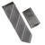 Antonia 100% Silk Tie w/Pocket Square - Petite White Stripes on Grey