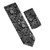 Antonia 100% Silk Tie w/Pocket Square - Black & Grey Leaf Design Antonia 100% Silk Tie w/Pocket Square - Black & Grey Leaf Design