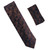 Antonia 100% Silk Tie w/Pocket Square - Dark Blue & Bronze Design