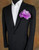 Light Purple with Black Trim 2-in-1 Pouf Round Pocket Square
