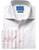 Leonardo Valenti White with Pink Contrasting Cuff Slim Fit Shirt - Made in Italy Leonardo Valenti White with Pink Contrasting Cuff Slim Fit Shirt - Made in Italy