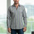 Leonardo Valenti Grey & Green with Embroidery Slim Fit Sport Shirt - Made in Italy
