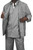 Leonardo Valenti 2-Piece Wide Leg Walking Suit - Light Grey