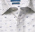 Leonardo Valenti Blue Dashes on White Slim Fit Sport Shirt - Made in Italy Leonardo Valenti Blue Dashes on White Slim Fit Sport Shirt - Made in Italy